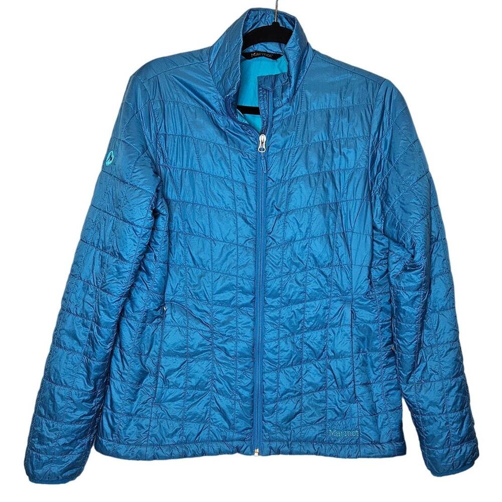 Marmot Calen Insulated sz Medium blue quilted Puffy Jacket coat